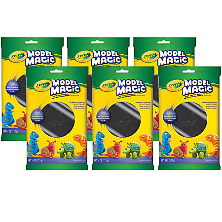 Crayola Model Magic Modeling Compound, 4 oz., Black, Set Of 6 Packs