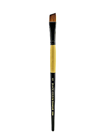 Dynasty Short-Handled Paint Brush, 1/2", Angular Bristle, Synthetic, Multicolor