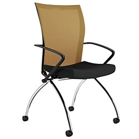 Mayline® Valore Mesh/Fabric Nesting Training Chair, High-Back, 36 1/2"H x 23"W x 24"D, Black/Orange