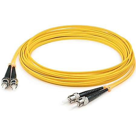 AddOn 1m ST (Male) to ST (Male) Yellow OS2 Duplex Fiber OFNR (Riser-Rated) Patch Cable - 100% compatible and guaranteed to work