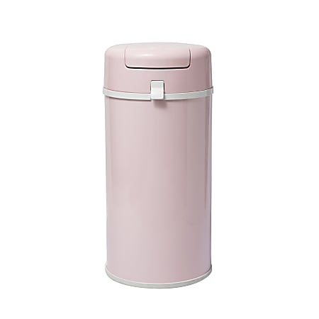 Bubula Steel Diaper Pail, 25"H x 11-3/8"W, x 11-3/8"D, Baby Pink