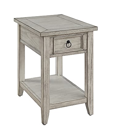 Coast To Coast Summerville 1-Drawer Chairside Table, 24"H x 16"W x 24"D, White