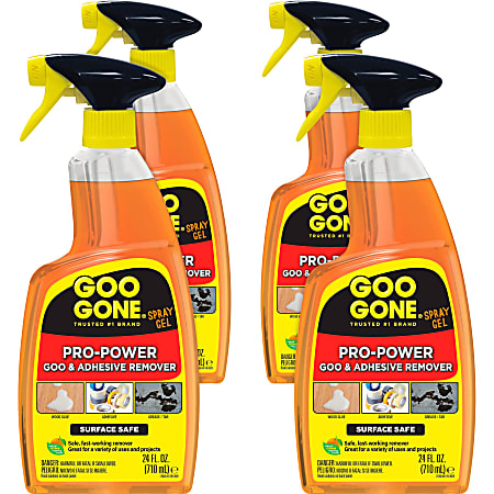 Goo Gone Spray Gel - 24 fl oz - For Tar, Glue, Caulk, Sealant, Tree Sap, Wet Paint, Asphalt, Ink, Marker Soot, Grease, Oil - Orange - Citrus Extract 4 / Carton