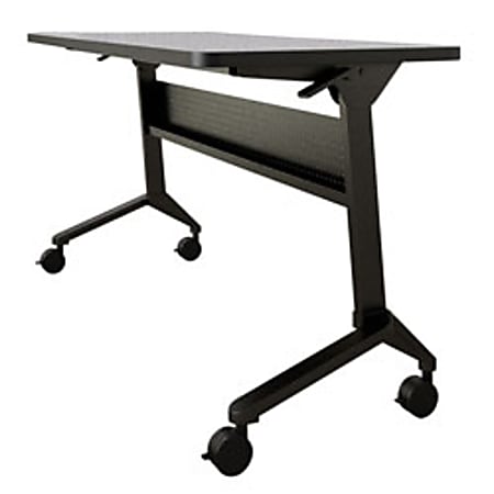 Mayline® Flip-Top Training Table, Rectangular, 60"W, Black/Folkstone