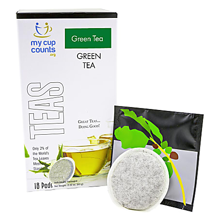 My Cup Counts Tea Single-Serve Pods, Green Tea, Carton Of 36