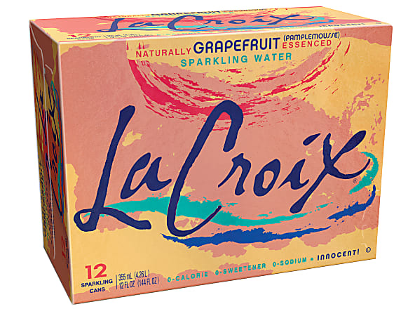 LaCroix® Core Sparkling Water with Natural Grapefruit Flavor, 12 Oz, Case of 12 Cans