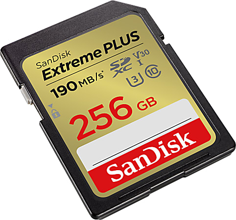SanDisk Extreme PLUS SDXC UHS I Card 256GB Office Depot