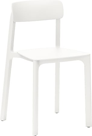 National® Osrick Armless Stackable Chairs, White, Set Of 4 Chairs