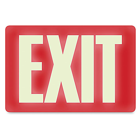 U.S. Stamp Sign Glow In The Dark Sign 12 x 8 Exit RedWhite - Office Depot