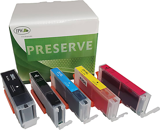 IPW Preserve Remanufactured Black; Photo Black; Cyan; Magenta; Yellow High-Yield Ink Cartridge Replacement For Canon® 250XL, 251XL, Pack Of 5