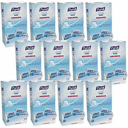 PURELL® Cottony Soft Sanitizing Wipes - 5" x 7" - White - Soft, Moist, Textured, Individually Wrapped - For Hand - 120 Per Box - 12 / Carton
