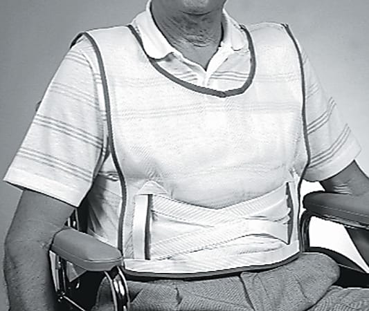 Medline Slipover Patient Safety Vests, Large, White, Pack Of 6 Vests