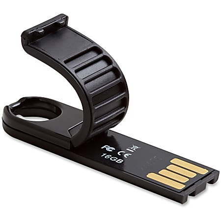 Verbatim Clip It USB 2.0 Flash Drive 16GB Black VER43951 - Office Depot