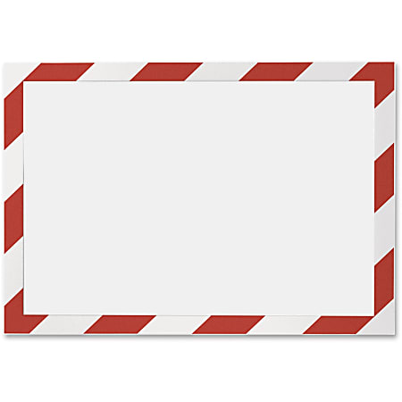 DURABLE® DURAFRAME® SECURITY Self-Adhesive Magnetic Letter Sign Holder - Holds Letter-Size 8-1/2" x 11" , Red/White, 2 Pack
