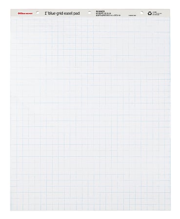 Office Depot® Brand Flip Chart, 27" x 34", 1" Grid, 50 Sheets, White, Pack Of 2