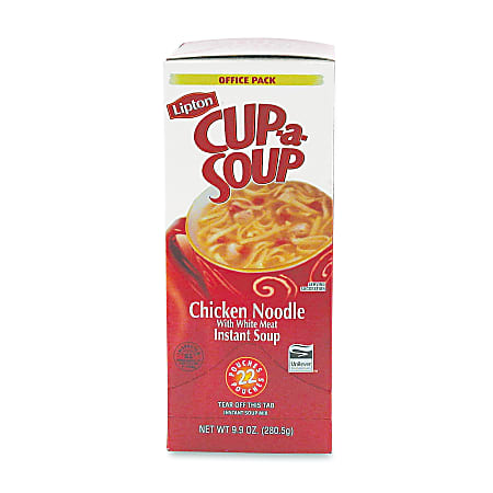 Lipton Chicken Noodle Cup A Soup, 0.45 Oz, Box Of 22 Envelopes