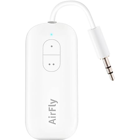 Twelve South AirFly Duo | Wireless transmitter with audio sharing for up to 2 AirPods /wireless headphones to any audio jack for use on airplanes, boats or in gym, home, auto - 33 ft - Wireless - Headphone - Plug-in