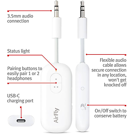 Twelve South AirFly Duo | Wireless Transmitter & AirFly Pro | Wireless  Transmitter/Receiver with Audio Sharing for up to 2 AirPods/Wireless  Headphones