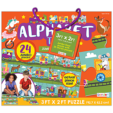 Bendon, Inc. Alphabet Jumbo Floor Puzzle, 3' x 2', Set Of 24 Pieces