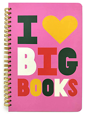 Denik Wire O Reading Journal, 5-1/4" x 8-1/4", 144 Pages, Pink/Multicolor