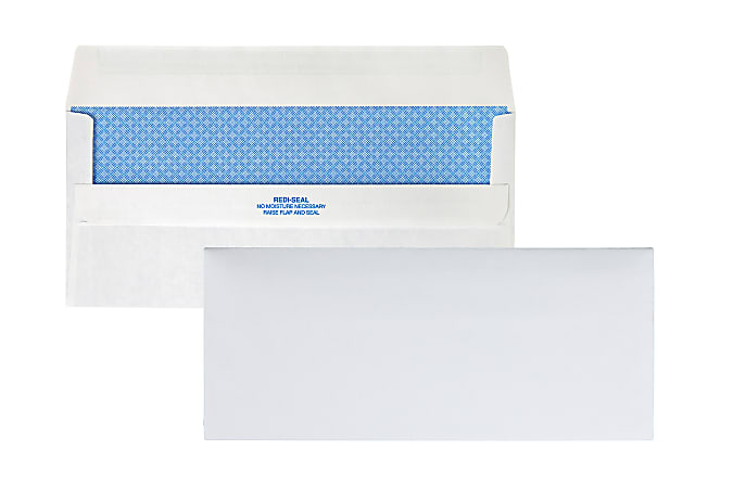Quality Park® Redi-Seal™ Business Security Envelopes, #10, 4 1/8" x 9 1/2", White, Box Of 500