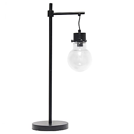 Lalia Home 1-Light Beacon Table Lamp, 24"H, Clear Shade/Black Base