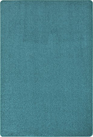 Joy Carpets Kid Essentials Solid Color Rectangle Area Rug, Just Kidding, 12’ x 6', Seafoam