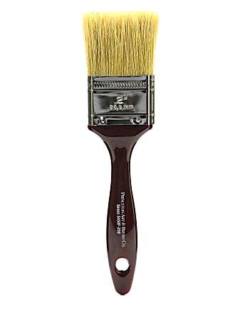 Princeton Gesso Paint Brush Series 5450, 2", Flat Bristle, Natural, Burgundy