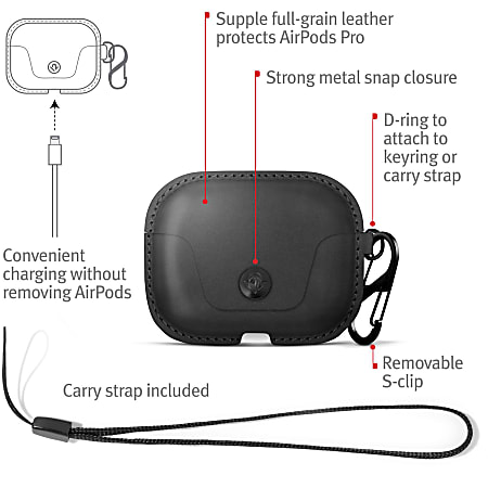 Twelve South AirSnap Pro Carrying Case Apple AirPods Pro Black Top
