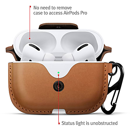 Twelve South AirSnap Pro Carrying Case Apple AirPods Pro Cognac