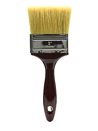 Princeton Gesso Paint Brush Series 5450, 3", Flat Bristle, Natural, Burgundy