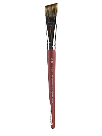 Royal & Langnickel Short-Handle Paint Brush L95060, 3/4", Angular Bristle, Sable Hair, Dark Red