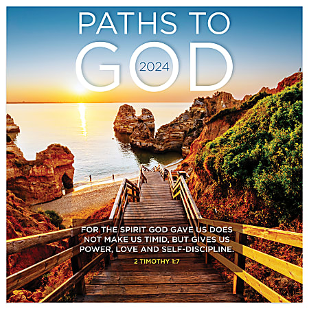 2024 TF Publishing Inspirational Monthly Mini Wall Calendar, 7” x 7”, Paths To God, January To December