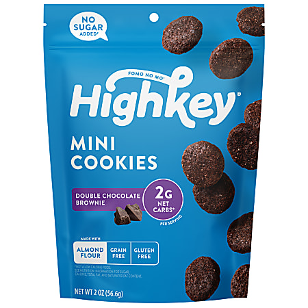 HighKey Double Chocolate Brownie Cookies, 2 Oz, Pack Of 6 Cookies