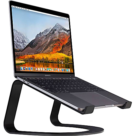 Twelve South Curve for MacBook - Up to 17" Screen Support - 7 lb Load Capacity - 11" Height x 6" Width - Desktop - Aluminum - Matte Black - Ergonomic