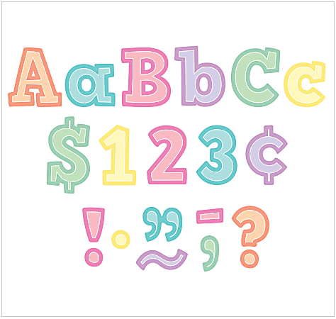 Teacher Created Resources Letters Combo Pack, 4", Pastel Pop Bold Block, 230 Per Pack, Set Of 2 Packs
