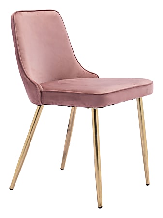 Zuo Modern Merritt Dining Chairs, Pink, Set Of 2 Chairs