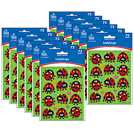 Carson Dellosa Education Stickers, Ladybugs, 72 Stickers Per Pack, Set Of 12 Packs