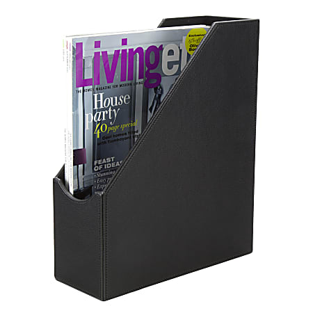 Realspace® Black Faux Leather Magazine File