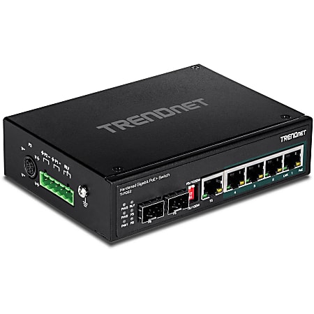 TRENDnet 6-Port Industrial 2.5G PoE DIN-Rail Switch With 10G Ports,TI- BG50611,Multi-Gigabit,4 X 2.G PoE Ports, 1 X 10G RJ-45 Port,1 X 10G SFP Port,Lifetime Protection, Black - View #9