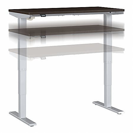 Move 40 Series by Bush Business Furniture Electric 48"W Height-Adjustable Standing Desk, 48" x 24", Mocha Cherry/Cool Gray Metallic, Standard Delivery