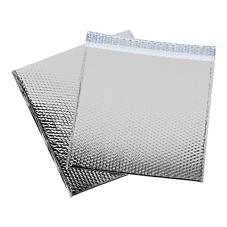 Office Depot® Brand Glamour Bubble Mailers, 17-1/2"H x 16"W x 3/16"D, Silver, Pack Of 48 Mailers