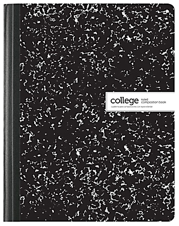Office Depot® Brand Composition Books, 7-1/2" x 9-3/4", College Ruled, 100 Sheets, Black/White, Case Of 24 Notebooks