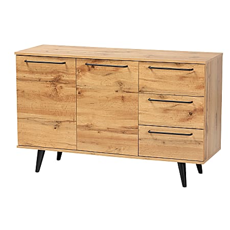 Baxton Studio Radley 48"W 3-Drawer Sideboard Buffet, Oak Brown