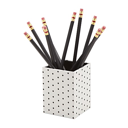 See Jane Work® Paperboard Pencil Cup, 3"H x 3"W x 4"D, Assorted Dot