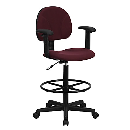Flash Furniture Ergonomic Drafting Chair, Burgundy/Black