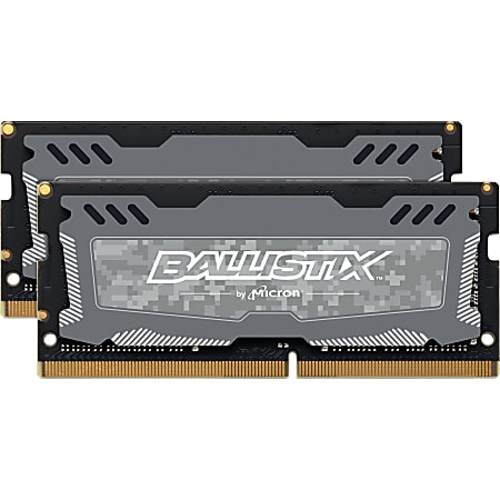 Crucial Ballistix Sport LT 32GB (2 x 16 GB) DDR4 SDRAM Memory Module - 32 GB (2 x 16 GB) - DDR4-2400/PC4-19200 DDR4 SDRAM - CL16 - 1.20 V - Non-ECC - Unbuffered - 260-pin - SoDIMM