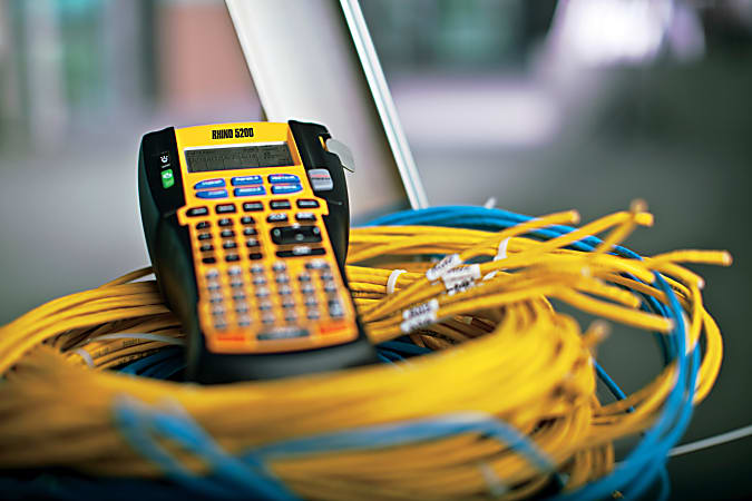 Dymo RhinoPRO 5200 Label Maker - Label, Tape - LCD Screen - Yellow - Auto  Power Off - for Industry