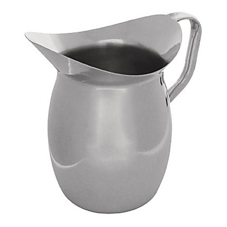 Tablecraft Stainless Steel Bell Water Pitcher, 3 Qt, Silver