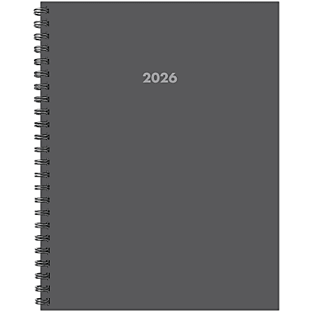 2026 Willow Creek Press Weekly/Monthly Softcover Planner, 8-1/2" x 11", Basic Gray, January To December, 57872